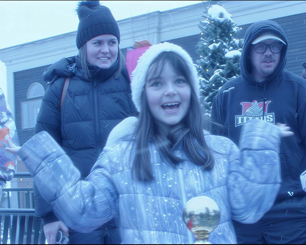 Happy Girl at Welcome Santa Event Lake Placid